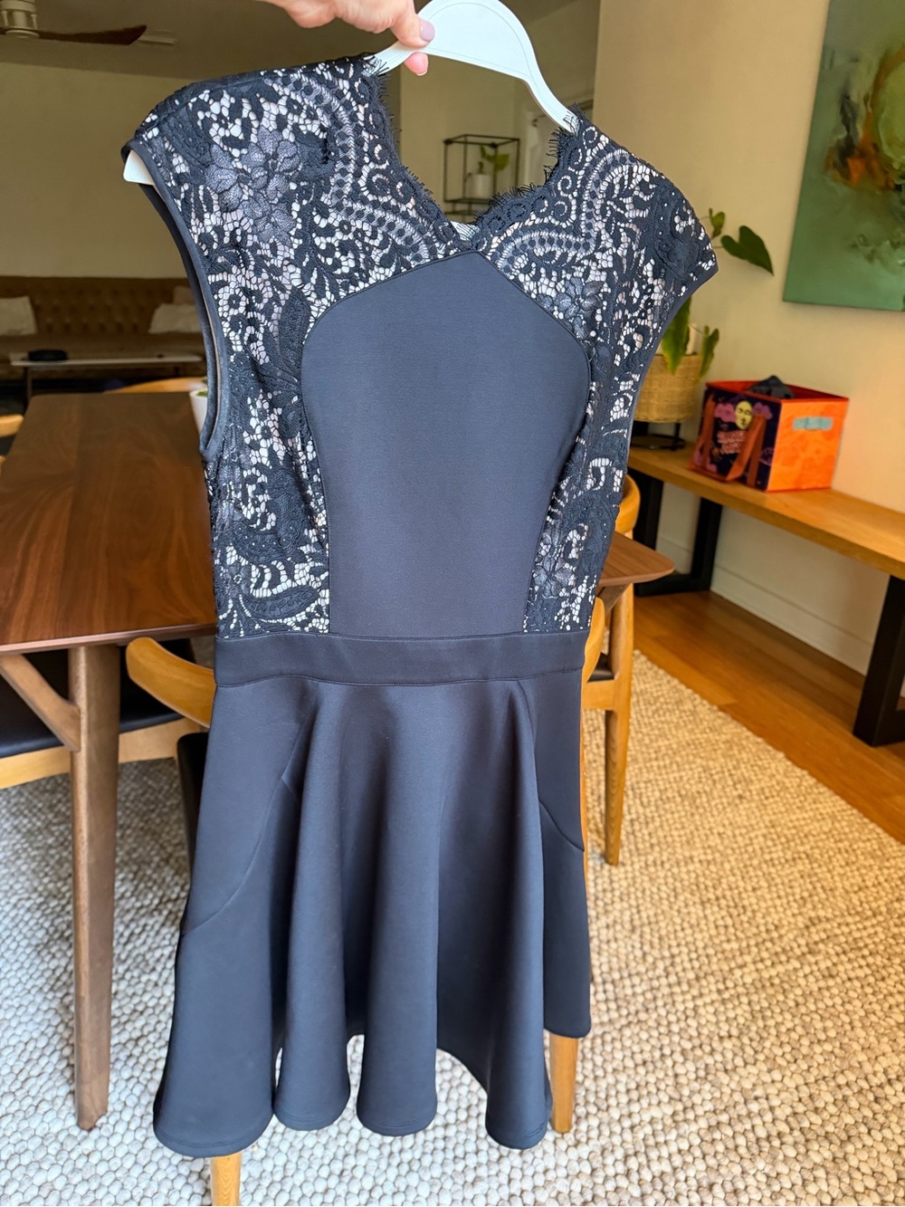 Woman’s Black Lace Fit-and-Flare Dress